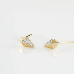 Boucles D'oreilles Puces Lizia Or Jaune Diamant -Bijouterie primée. B3OFJDW448 view2