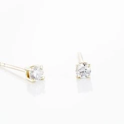 Boucles D'oreilles Puces Victoria Or Jaune Diamant -Bijouterie primée. B3OFJDW635 view2