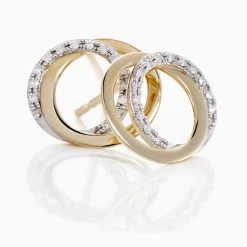 Boucles D'oreilles Or Jaune Tresha Diamants -Bijouterie primée. B3OFJDW672 view2