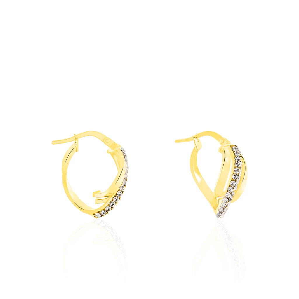 Créoles Mitica Or Jaune Strass 3 Créoles Mitica Or Jaune Strass