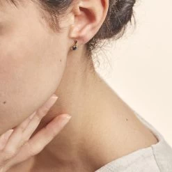 Boucles D'oreilles Puces Sagesse Or Jaune Saphir Et Diamant 9 Boucles D'oreilles Puces Sagesse Or Jaune Saphir Et Diamant -Bijouterie primée. B3OFJSB013 model0