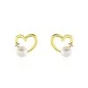 Boucles D'oreilles Puces Or Jaune Fergus Perle De Culture Oxyde