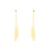 Boucles D'oreilles Pendantes Feuille Or Jaune