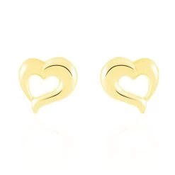 Boucles D'oreilles Puces Anne-maudae Coeurs Or Jaune