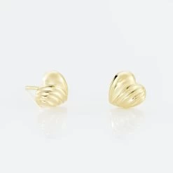 Boucles D'oreilles Puces Anne-maudae Cœurs Or Jaune -Bijouterie primée. B3OFJW00CT view2