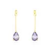 Boucles D'oreilles Pendantes Goutte Or Jaune Amethyste -Bijouterie primée. B3OFJYI002 master