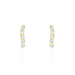 Boucles D'oreilles Pendantes Dahina Or Jaune Oxyde De Zirconium