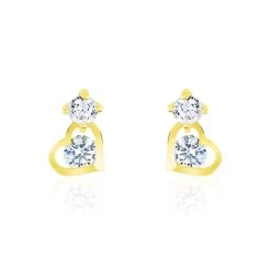 Boucles D'oreilles Pendantes Ludyvine Or Jaune Oxyde De Zirconium