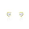 Boucles D'oreilles Puces Coeur Serti Clos Or Jaune Oxyde De Zirconium -Bijouterie primée. B3OFJZW349 master