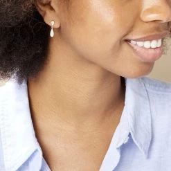 Boucles D'oreilles Pendantes Reiko Or Jaune Oxyde De Zirconium -Bijouterie primée. B3OFJZW459 model0