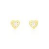 Boucles D'oreilles Puces Daria Coeur Plein Or Jaune Oxyde De Zirconium -Bijouterie primée. B3OFJZW634 master