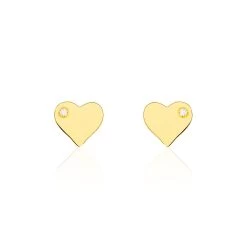 Boucles D'oreilles Puces Celenie Or Jaune Oxyde De Zirconium