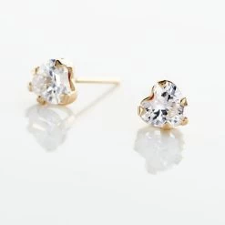 Boucles D'oreilles Puces Daria Coeur Or Jaune Oxyde -Bijouterie primée. B3OFJZW916 view2