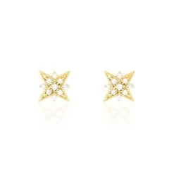 Boucles D'oreilles Puces Konstantsia Or Jaune Oxyde