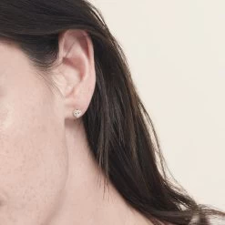 Boucles D'oreilles Puces Or Jaune Festuca Oxydes De Zirconium -Bijouterie primée. B3OFJZW964 model0