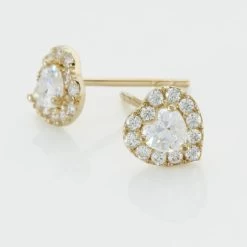 Boucles D'oreilles Puces Or Jaune Festuca Oxydes De Zirconium -Bijouterie primée. B3OFJZW964 view2