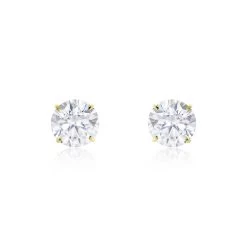 Boucles D'oreilles Puces Or Jaune Katherina Oxyde De Zirconium