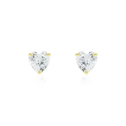 Boucles D'oreilles Puces Or Jaune Katherine Oxyde De Zirconium