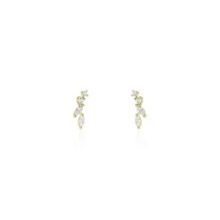 Bijouterie primée. 42 Boucles D'oreilles Puces Iuliana Or Jaune Oxyde De Zirconium