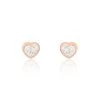 Boucles D'oreilles Puces Daria Cœur 0 Or Rose Strass -Bijouterie primée. B3OFRPW001 master