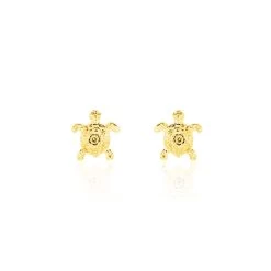 Boucles D'oreilles Puces Almahae Tortue Or Jaune
