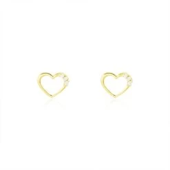 Bijouterie primée. 40 Boucles D'oreilles Puces Camomille Or Jaune Oxyde De Zirconium