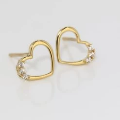 Boucles D'oreilles Puces Camomille Or Jaune Oxyde De Zirconium -Bijouterie primée. B3OMJZW005 view2