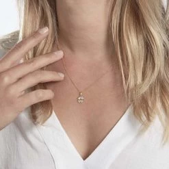 Pendentif Eudocie Coeur Trefle Or Jaune -Bijouterie primée. B3PFJW0400 model1