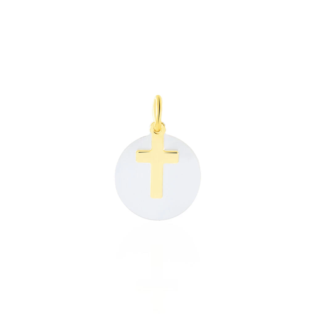 Pendentif Amaryllis Croix Or Jaune Nacre 3 Pendentif Amaryllis Croix Or Jaune Nacre