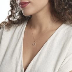 Pendentif Coeur Penche Or Jaune Oxyde De Zirconium -Bijouterie primée. B3PFJZW174 model0