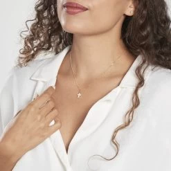 Pendentif Canice Croix Or Jaune Oxyde De Zirconium -Bijouterie primée. B3PFJZW183 model0