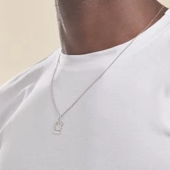 Pendentif Ange Parchemin Or Blanc -Bijouterie primée. B3PMBW0020 model3