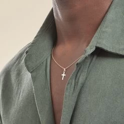 Pendentif Alyssa Croix Or Jaune -Bijouterie primée. B3PMJW0171 model3