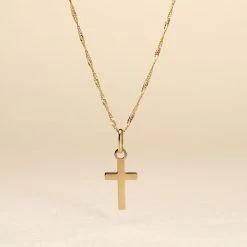 Pendentif Alyssa Croix Or Jaune -Bijouterie primée. B3PMJW0171 view2