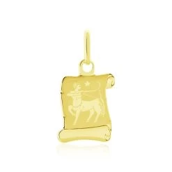 Bijouterie primée. 18 Pendentif Lamie Zodiaque Parchemin Or Jaune