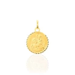 Pendentif Saint Christophe Diamante Or Jaune