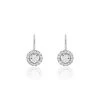 Boucles D'oreilles Pendantes Mentoura Or Blanc Diamant Synthétique