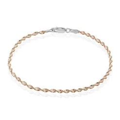 Bracelet Abie Torsade Argent Bicolore