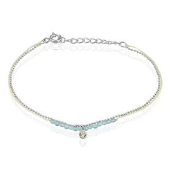Bracelet Rafaela Argent Blanc Agate Et Oxyde De Zirconium