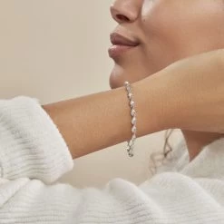 Bracelet Ciana Torsade Diamante Argent Blanc -Bijouterie primée. FABFBW00H1 model0