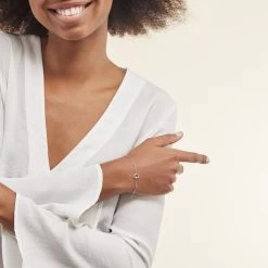 Bracelet Argent Blanc Gyoso -Bijouterie primée. FABFBW014P model1