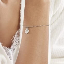 Bracelet Argent Blanc Euthalia -Bijouterie primée. FABFBW01BS model1