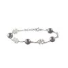 Bracelet Leilla Argent Blanc Perle D'imitation Et Oxyde De Zirconium