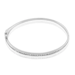 Bracelet Jonc Laurianne Argent Blanc Oxyde De Zirconium