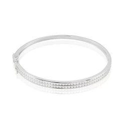 Bracelet Jonc Carinne Argent Blanc Oxyde De Zirconium