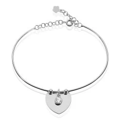 Bracelet Jonc Ylla Argent Blanc Oxyde De Zirconium