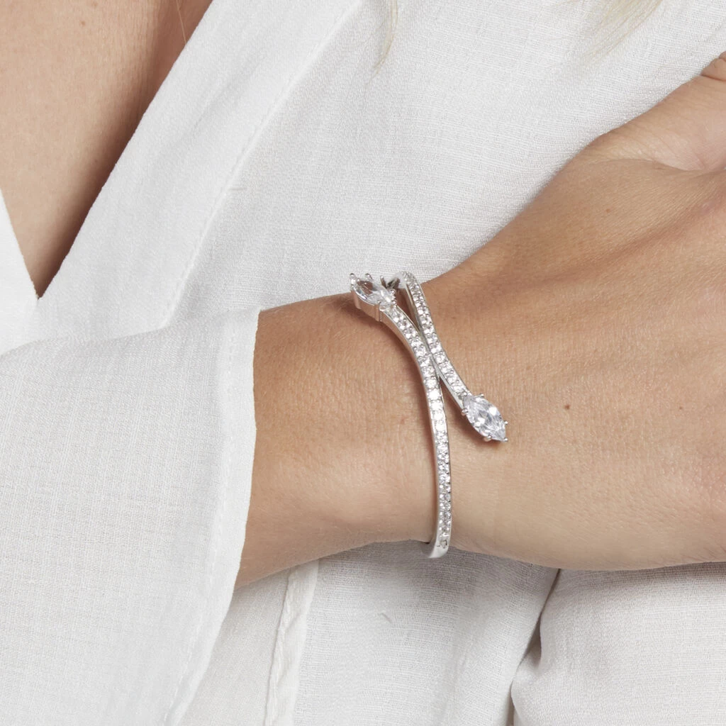 Bracelet Jonc Argent Nevarte Oxydes De Zirconium 6 Bracelet Jonc Argent Nevarte Oxydes De Zirconium – Image 4