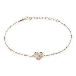 Bracelet Pascual Argent Met Rose Oxyde De Zirconium