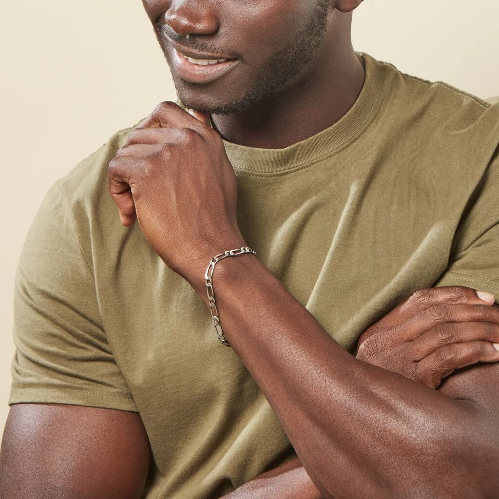 Bracelet Anilo Noircie Argent Blanc 7 Bracelet Anilo Noircie Argent Blanc – Image 5