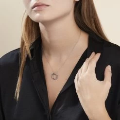 Collier Argent Blanc Ethem Oxydes De Zirconium Spinelles -Bijouterie primée. FACFBAD003 model0
